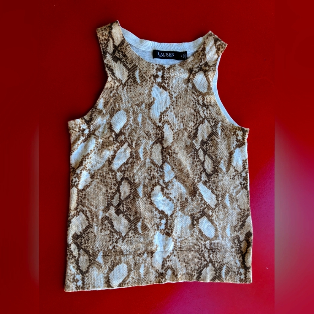 Ralph Lauren Medium sleeveless  snake print blouse
